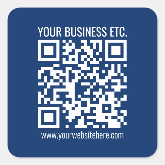 Creëer uw eigen QR-code | Blauw Vierkante Sticker (Voorkant)