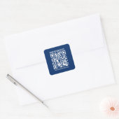 Creëer uw eigen QR-code | Blauw Vierkante Sticker (Envelop)