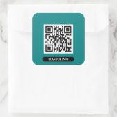 Creëer uw eigen QR-code Blauwgroen kleurrijke chic Vierkante Sticker (Tas)