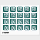 Creëer Uw eigen QR-code Blauwgroen Vierkante Sticker (Vel)