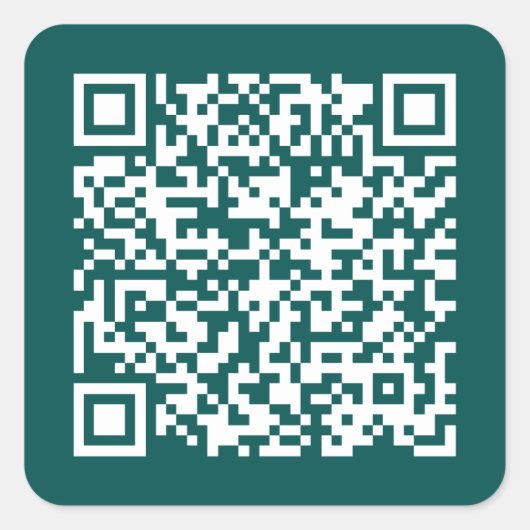 Creëer Uw eigen QR-code Blauwgroen Vierkante Sticker (Voorkant)