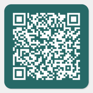 Creëer Uw eigen QR-code Blauwgroen Vierkante Sticker
