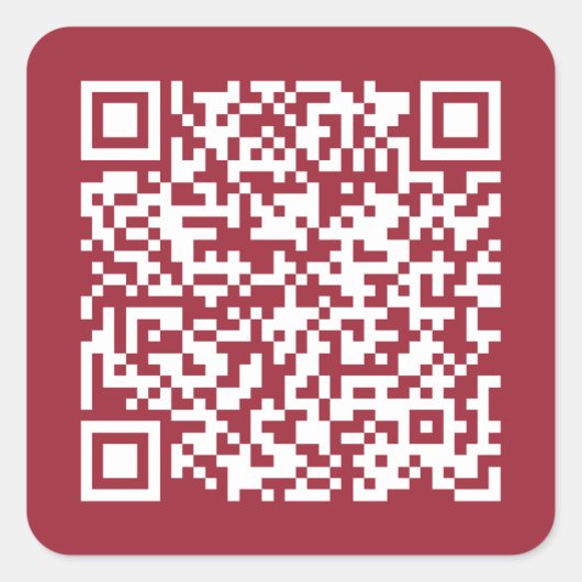 Creëer Uw eigen QR-code Burgundy Red Vierkante Sticker (Voorkant)