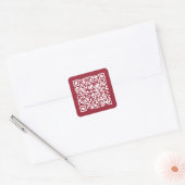 Creëer Uw eigen QR-code Burgundy Red Vierkante Sticker (Envelop)