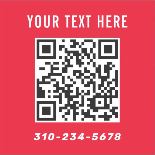 Creëer uw eigen Qr Code Car Sticker (Voorkant)