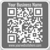 Creëer Uw eigen QR-code | Donkergrijs Sticker (Voorkant)