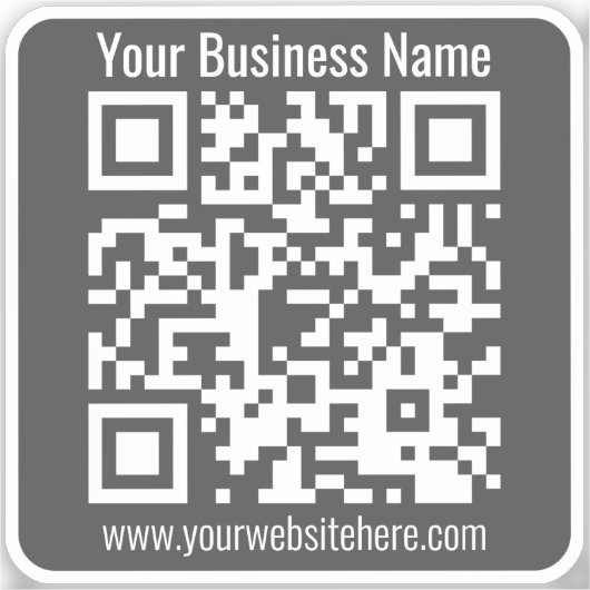 Creëer Uw eigen QR-code | Donkergrijs Sticker (Voorkant)