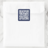 Creëer Uw eigen QR-code marineblauw Vierkante Sticker (Tas)