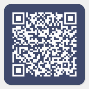Creëer Uw eigen QR-code marineblauw Vierkante Sticker