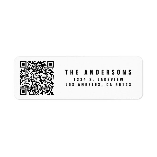 Creëer uw eigen QR-code | Modern retouradres Etiket (Voorkant)