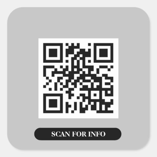 Creëer uw eigen QR Code Professional Silver Grey Vierkante Sticker (Voorkant)