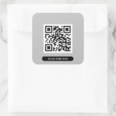 Creëer uw eigen QR Code Professional Silver Grey Vierkante Sticker (Tas)