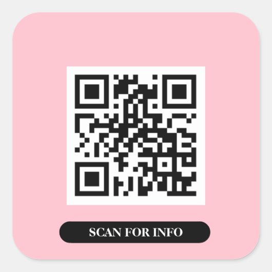 Creëer uw eigen QR-code Roze kleurige rendy Vierkante Sticker (Voorkant)