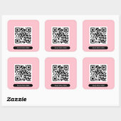Creëer uw eigen QR-code Roze kleurige rendy Vierkante Sticker (Vel)