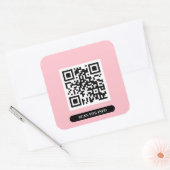 Creëer uw eigen QR-code Roze kleurige rendy Vierkante Sticker (Envelop)