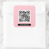 Creëer uw eigen QR-code Roze kleurige rendy Vierkante Sticker (Tas)