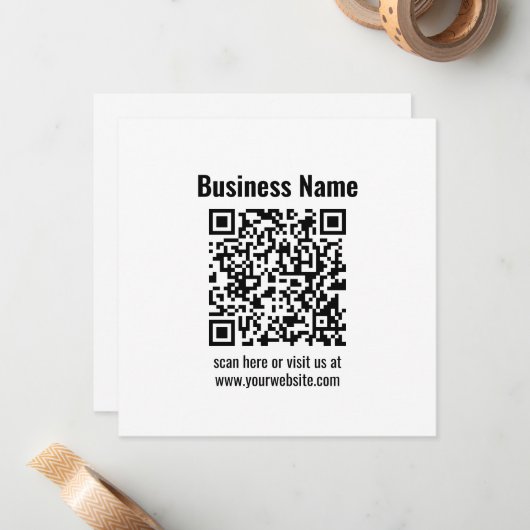 Creëer Uw eigen QR-code | Transperant Notitiekaartje (Voorkant / Achterkant in situ)