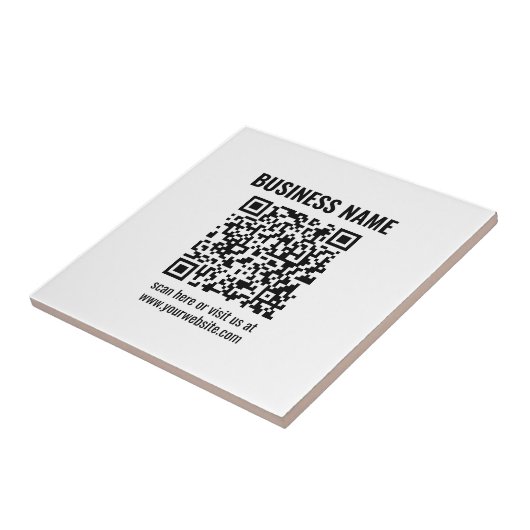 Creëer Uw eigen QR-code | Transperant Tegeltje (Zijkant)