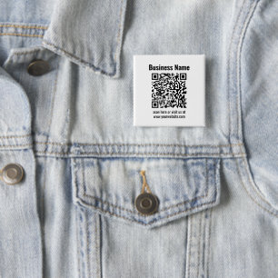 Creëer Uw eigen QR-code   Transperant Vierkante Button 5,1 Cm