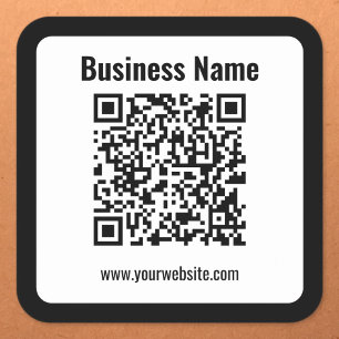 Creëer Uw eigen QR-code   Transperant Vierkante Sticker