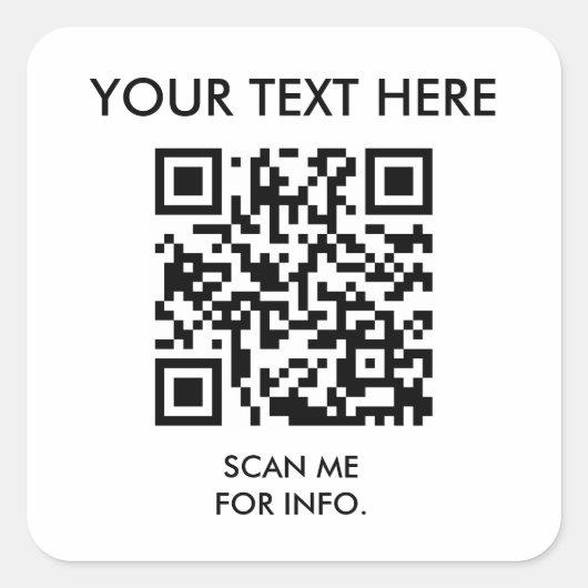 Creëer Uw eigen QR-code Vierkante Sticker (Voorkant)