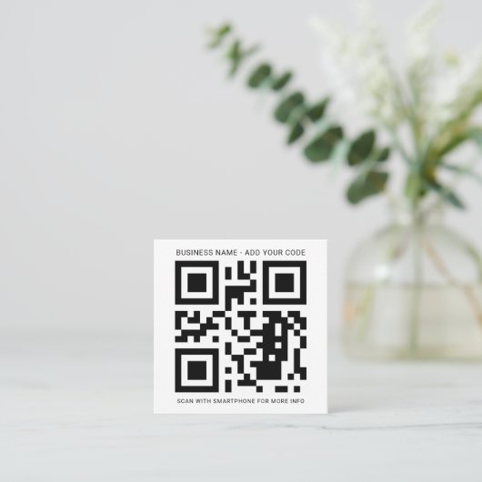 Creëer Uw eigen QR-code voor uw bedrijf Vierkante Visitekaartje (Staand voorkant)