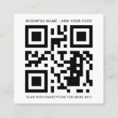 Creëer Uw eigen QR-code voor uw bedrijf Vierkante Visitekaartje (Voorkant)