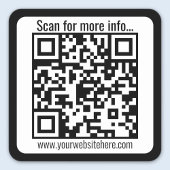 Creëer Uw eigen QR-code w/Border | Zwart-wit Vierkante Sticker