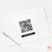 Creëer uw eigen QR-code zwart en witminimalistisch Vierkante Sticker (Envelop)