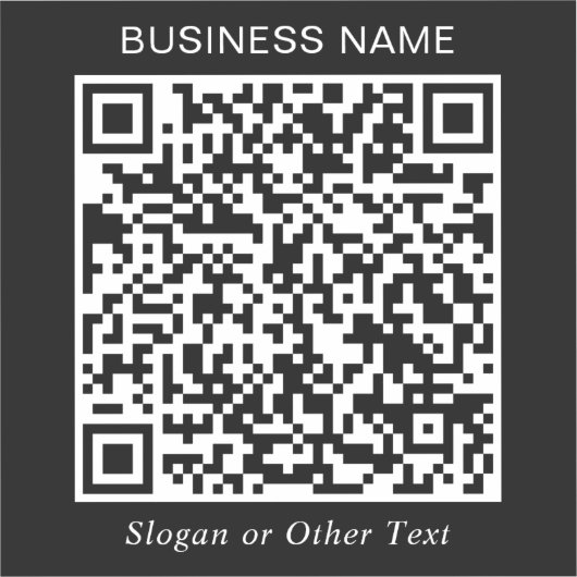 Creëer Uw Eigen QR Code Zwart Promotie Sticker (Voorkant)