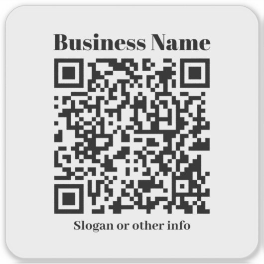 Creëer Uw eigen QR-code | Zwart & Transparant Sticker (Voorkant)