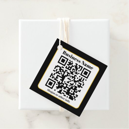 Creëer Uw eigen QR-code | Zwart Wit Gouden Rand Bedankjes Labels (In situ)