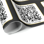 Creëer Uw eigen QR-code | Zwart Wit Gouden Rand Cadeaupapier (Rol Hoek)