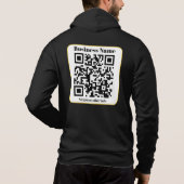 Creëer Uw eigen QR-code | Zwart Wit Gouden Rand Hoodie (Achterkant)