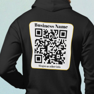 Creëer Uw eigen QR-code Zwart Wit Gouden Rand Hoodie