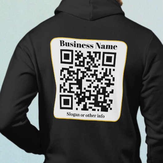 Creëer Uw eigen QR-code | Zwart Wit Gouden Rand Hoodie