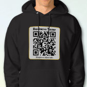 Creëer Uw eigen QR-code | Zwart Wit Gouden Rand Hoodie