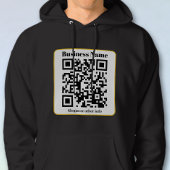 Creëer Uw eigen QR-code | Zwart Wit Gouden Rand Hoodie