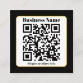 Creëer Uw eigen QR-code | Zwart Wit Gouden Rand Informatiekaartje (Voorkant)