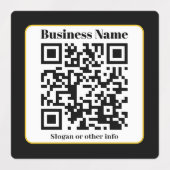 Creëer Uw eigen QR-code | Zwart Wit Gouden Rand Labels (Design 1)
