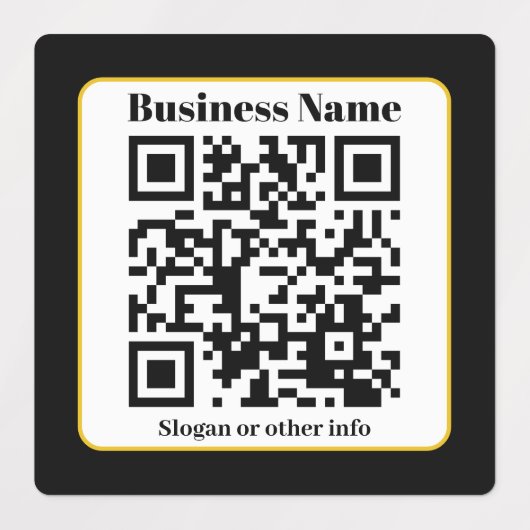 Creëer Uw eigen QR-code | Zwart Wit Gouden Rand Labels (Design 1)