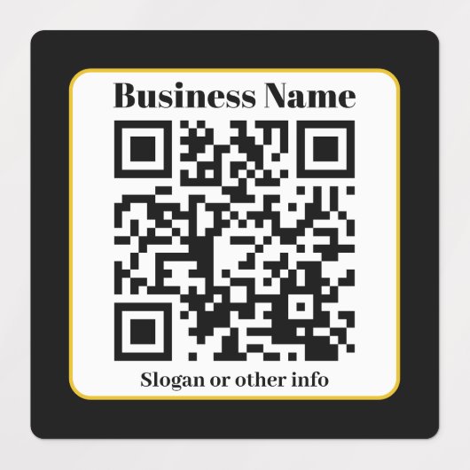 Creëer Uw eigen QR-code | Zwart Wit Gouden Rand Labels (Design 2)