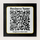 Creëer Uw eigen QR-code | Zwart Wit Gouden Rand Legpuzzel (Verticaal)
