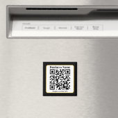 Creëer Uw eigen QR-code | Zwart Wit Gouden Rand Magneet (Insitu (Vaatwasser))