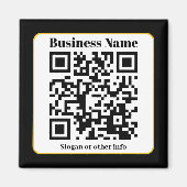 Creëer Uw eigen QR-code | Zwart Wit Gouden Rand Magneet (Voorkant)