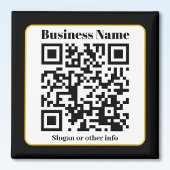 Creëer Uw eigen QR-code | Zwart Wit Gouden Rand Magneet