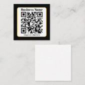 Creëer Uw eigen QR-code | Zwart Wit Gouden Rand Notitiekaartje (Voorkant / Achterkant)
