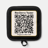 Creëer Uw eigen QR-code | Zwart Wit Gouden Rand Pannenlap (Voorkant)