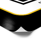 Creëer Uw eigen QR-code | Zwart Wit Gouden Rand Perfect Poster (Hoek)