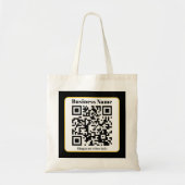Creëer Uw eigen QR-code | Zwart Wit Gouden Rand Tote Bag (Voorkant)